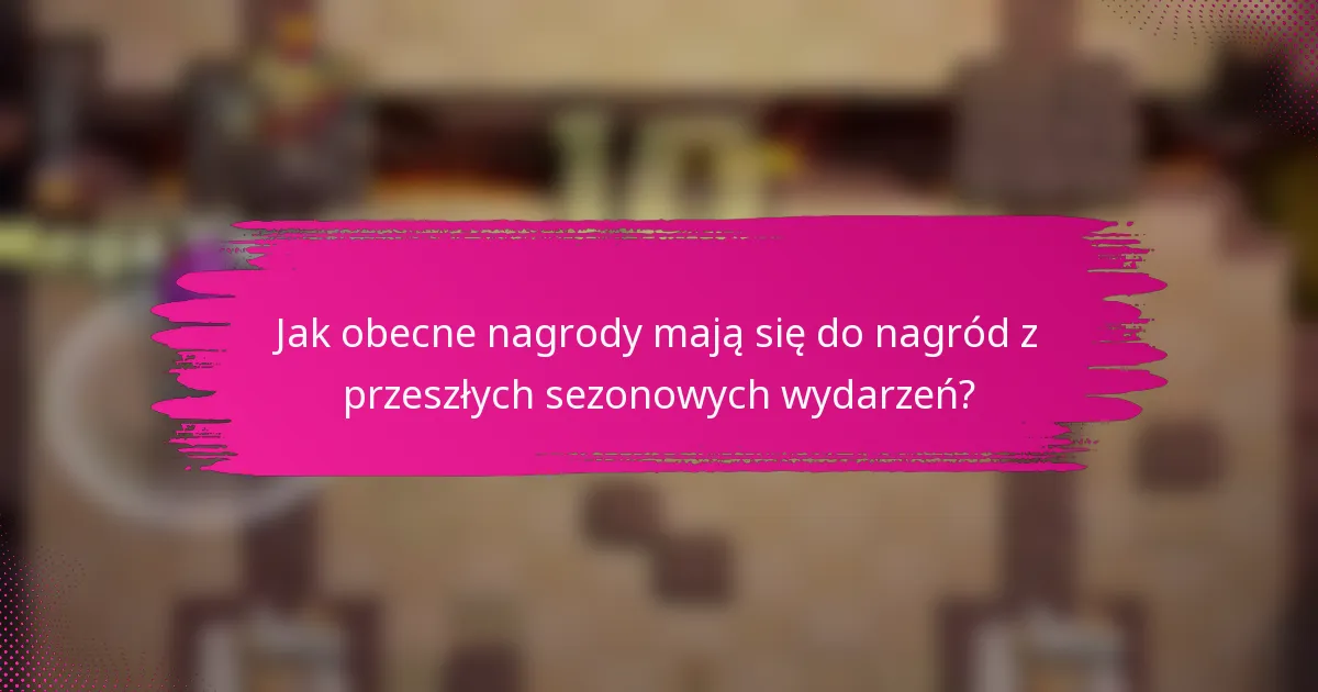 Jak obecne nagrody mają się do nagród z przeszłych sezonowych wydarzeń?