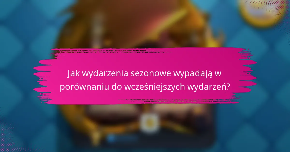 Jak wydarzenia sezonowe wypadają w porównaniu do wcześniejszych wydarzeń?